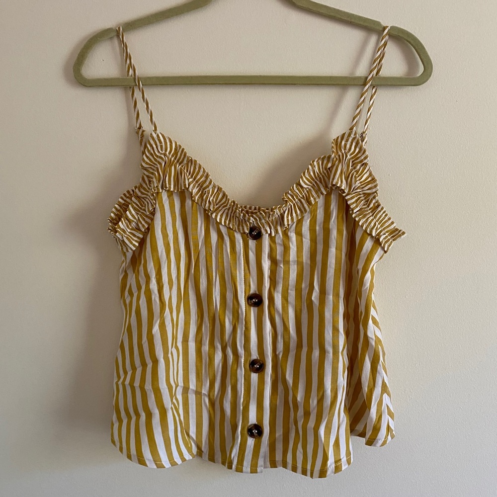 Striped, cropped blouse